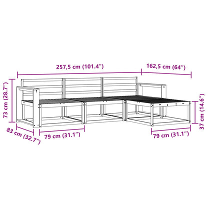 Outdoor Sofa Set 4 pcs White 257.5 x 162.5 x 73 cm