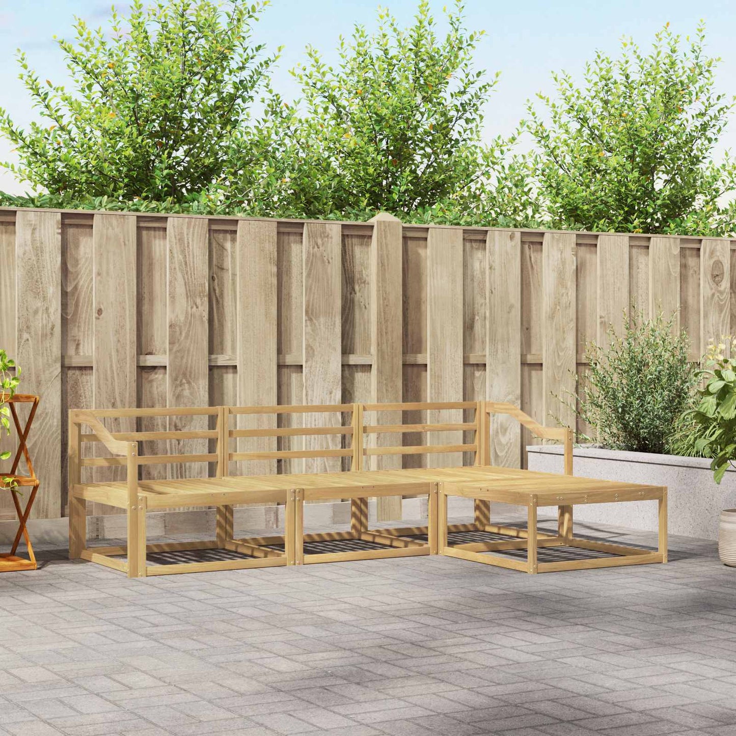 Outdoor Sofa Set 4 pcs White 245.5 x 162.5 x 73 cm