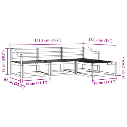 Outdoor Sofa Set 4 pcs White 245.5 x 162.5 x 73 cm