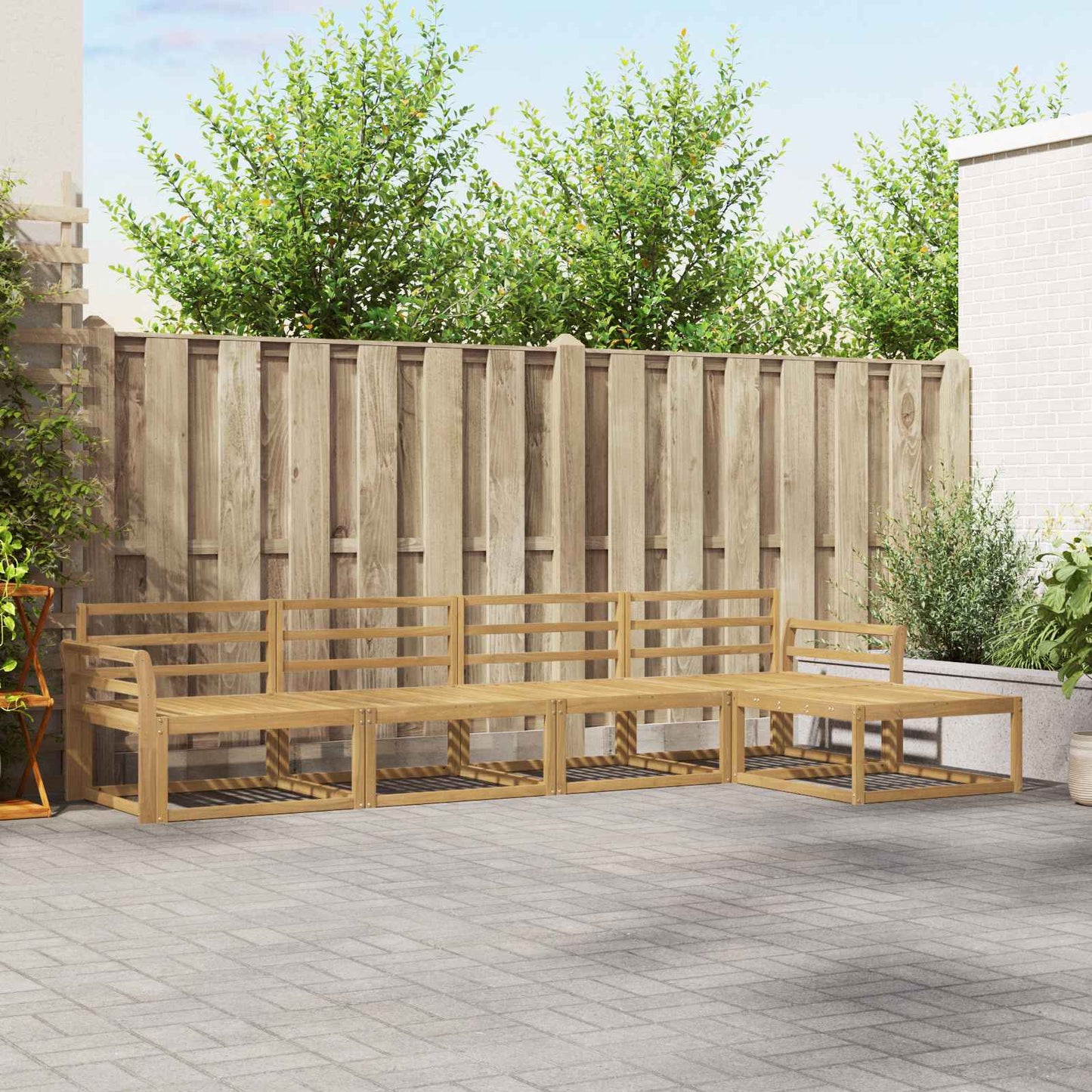 Outdoor Sofa Set 5 pcs White 333 x 162.5 x 73 cm