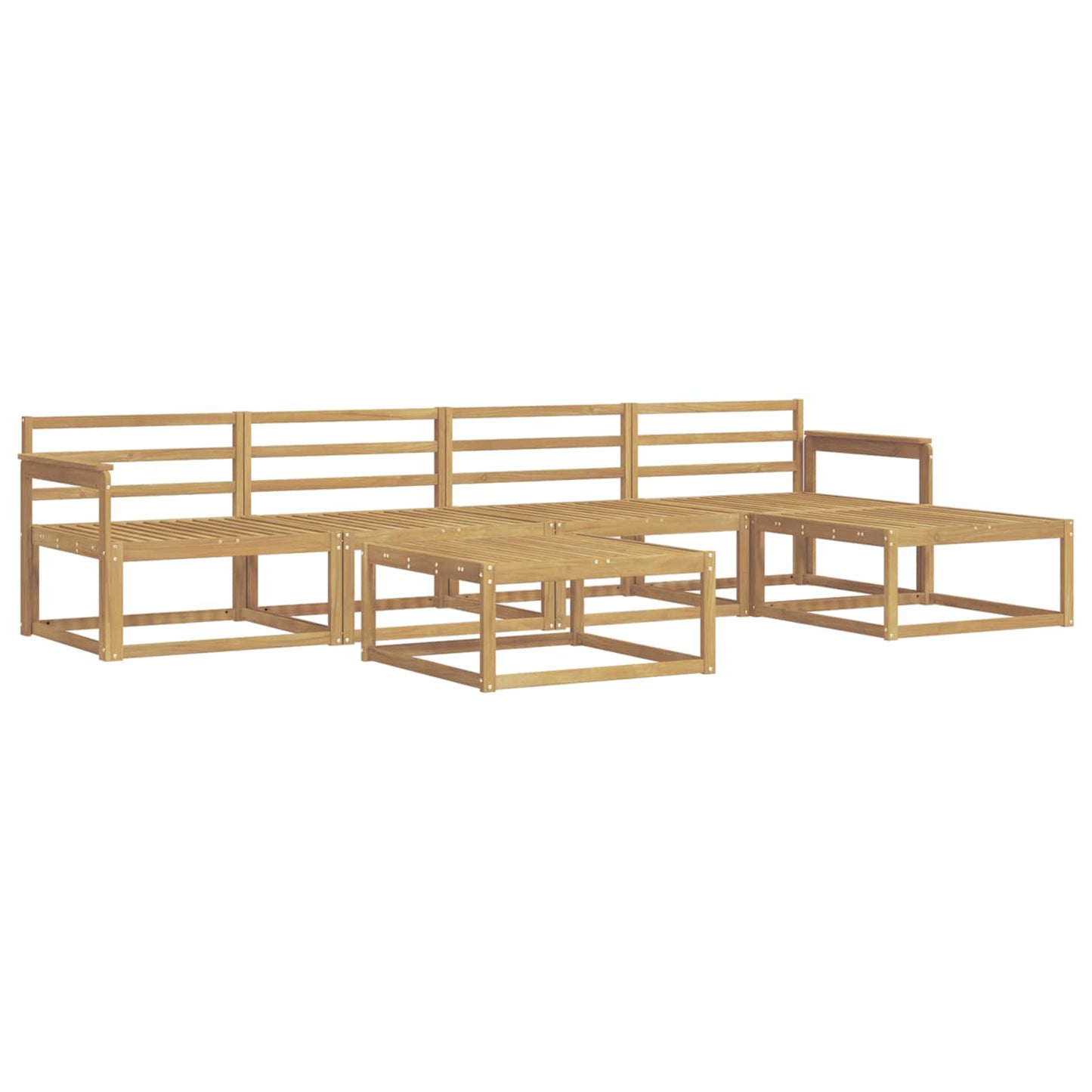Outdoor Sofa Set 6 pcs White 79 x 79 x 37 cm Solid Acacia Wood