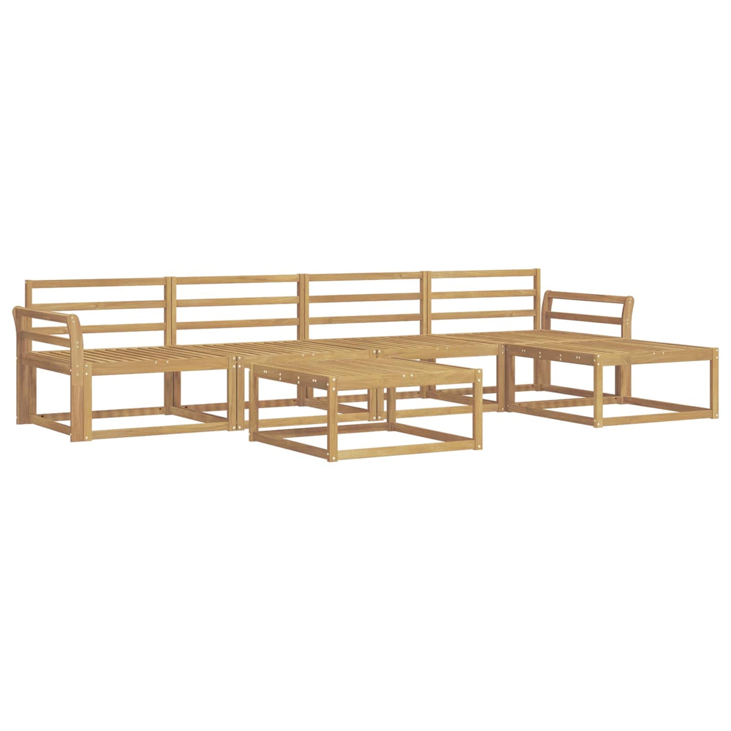 Outdoor Sofa Set 6 pcs White 79 x 79 x 37 cm Solid Acacia Wood
