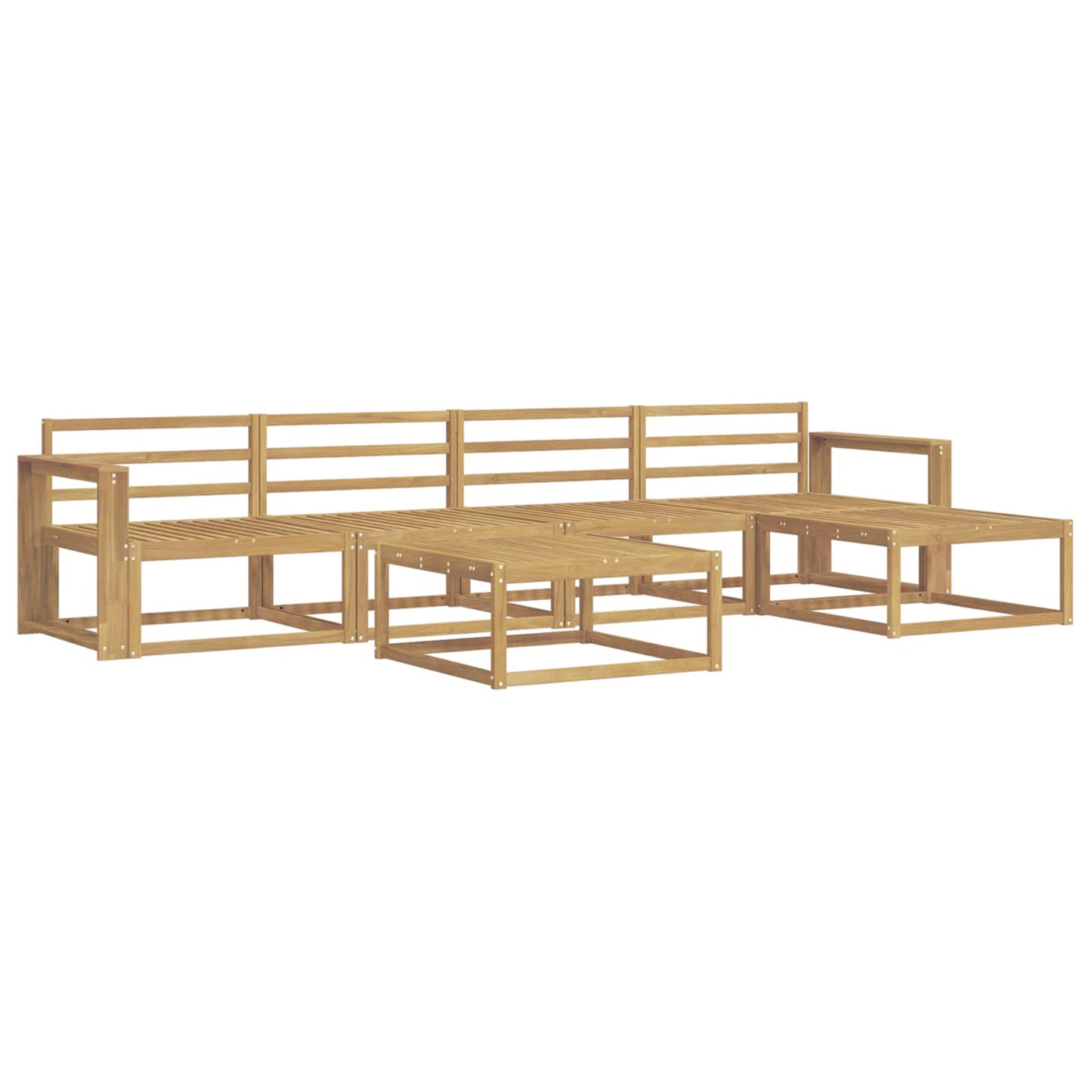 Outdoor Sofa Set 6 pcs White 79 x 79 x 37 cm Solid Acacia Wood