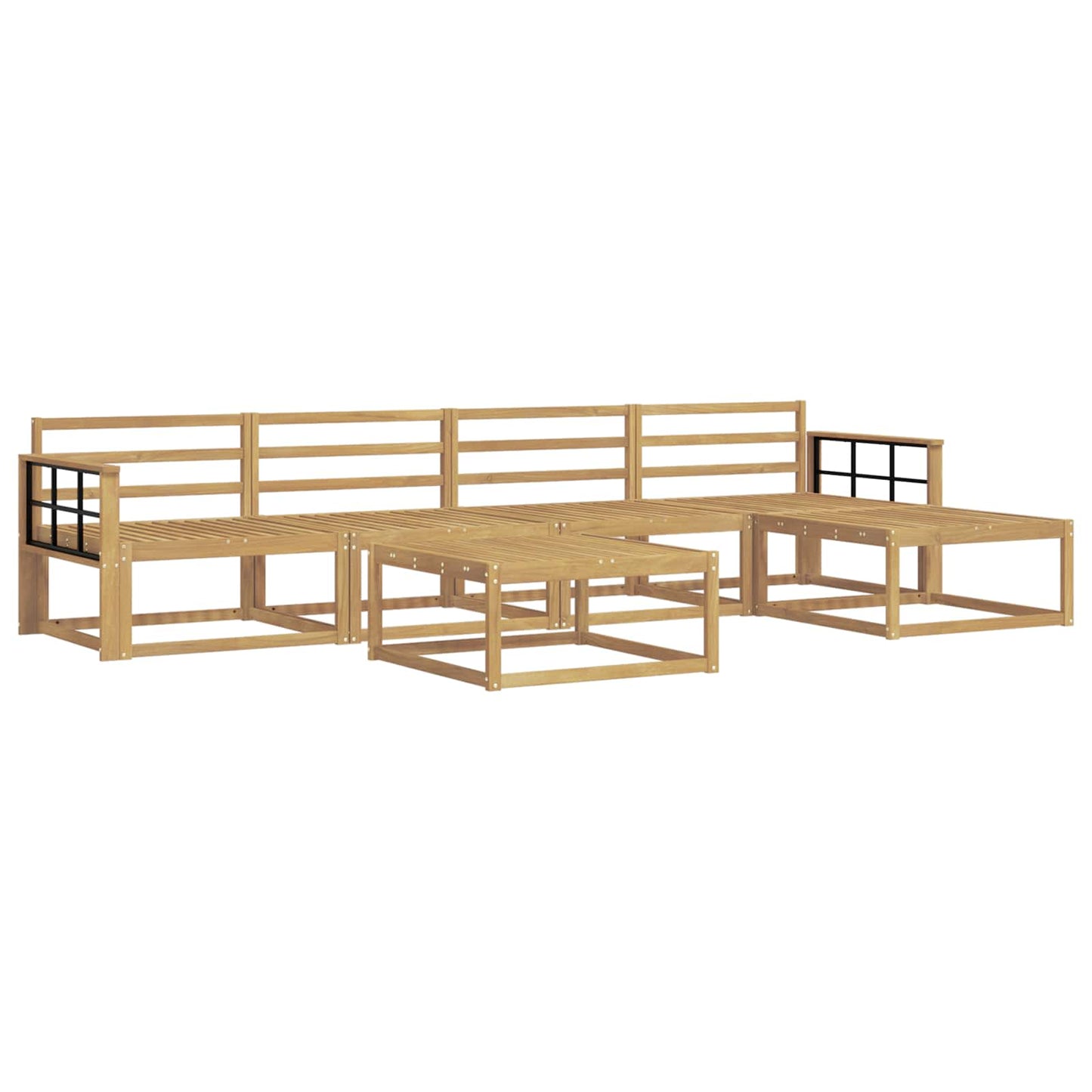 Outdoor Sofa Set 6 pcs White 79 x 79 x 37 cm Solid Acacia Wood