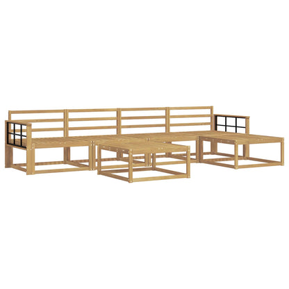 Outdoor Sofa Set 6 pcs White 79 x 79 x 37 cm Solid Acacia Wood