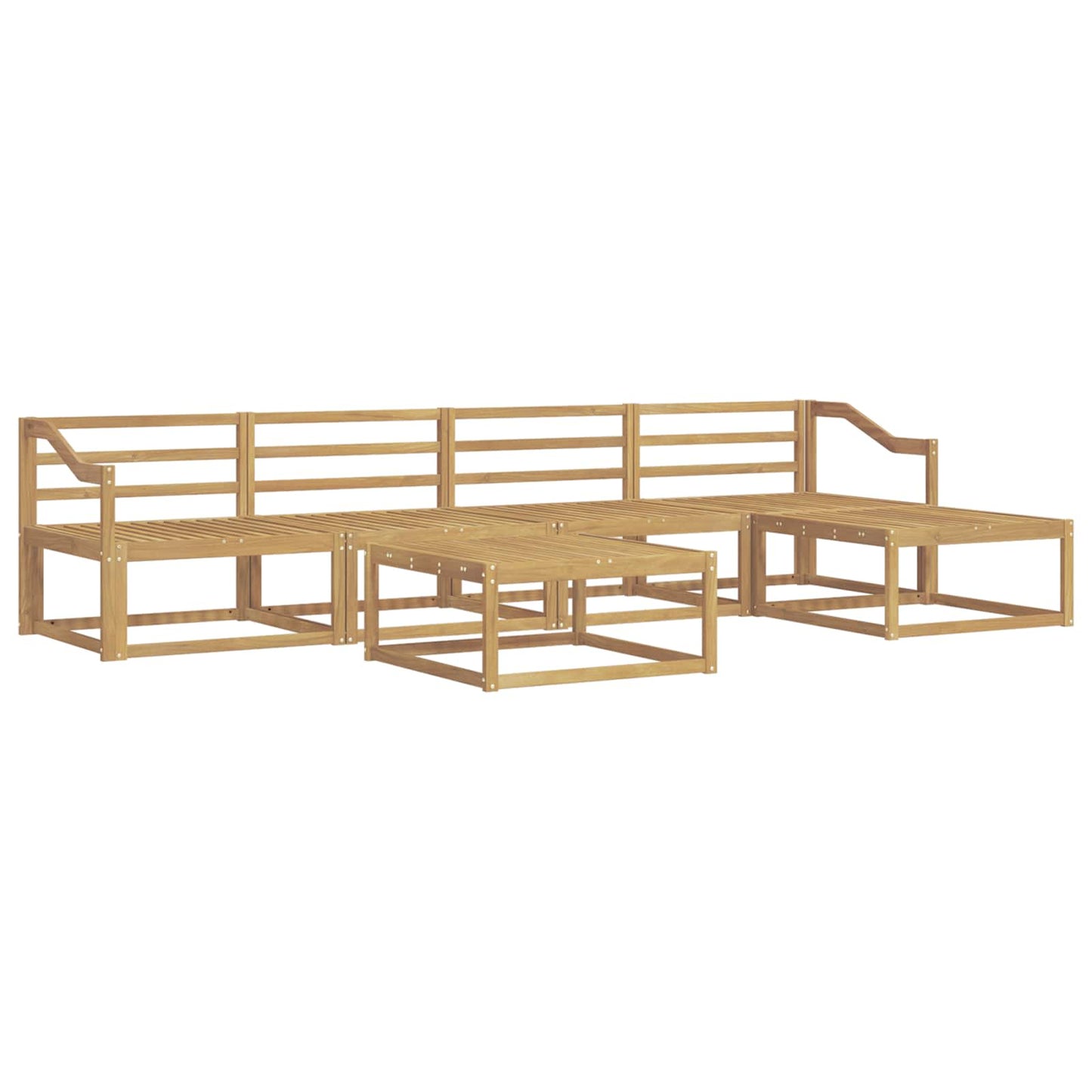 Outdoor Sofa Set 6 pcs White 79 x 79 x 37 cm Solid Acacia Wood