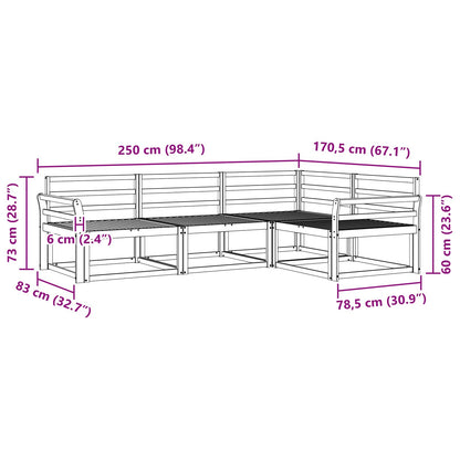 Outdoor Sofa Set 4 pcs White 250 x 170.5 x 73 cm
