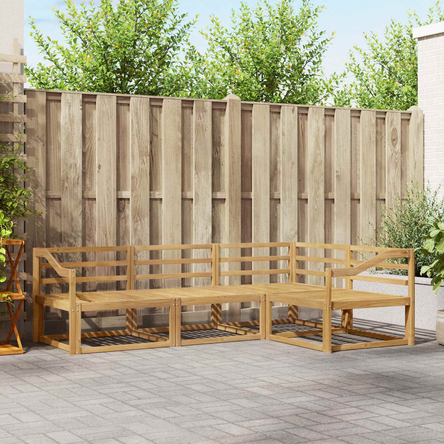 Outdoor Sofa Set 4 pcs White 245.5 x 166.5 x 73 cm