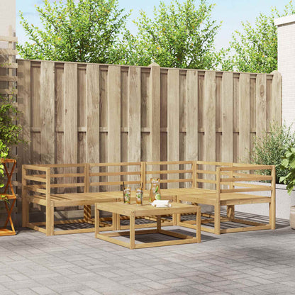 Outdoor Sofa Set 5 pcs White 79 x 79 x 37 cm Solid Acacia Wood
