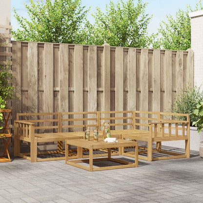Outdoor Sofa Set 5 pcs White 79 x 79 x 37 cm Solid Acacia Wood