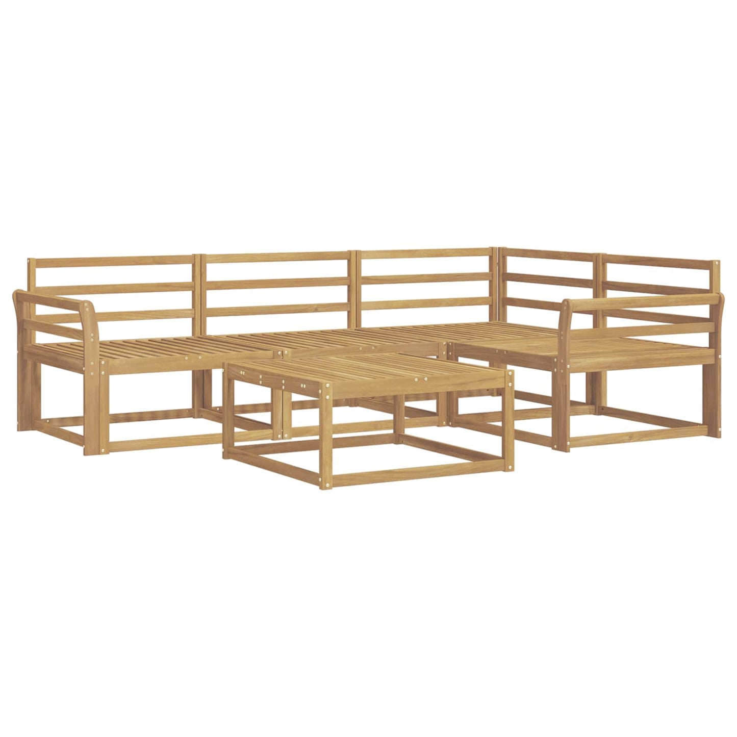Outdoor Sofa Set 5 pcs White 79 x 79 x 37 cm Solid Acacia Wood