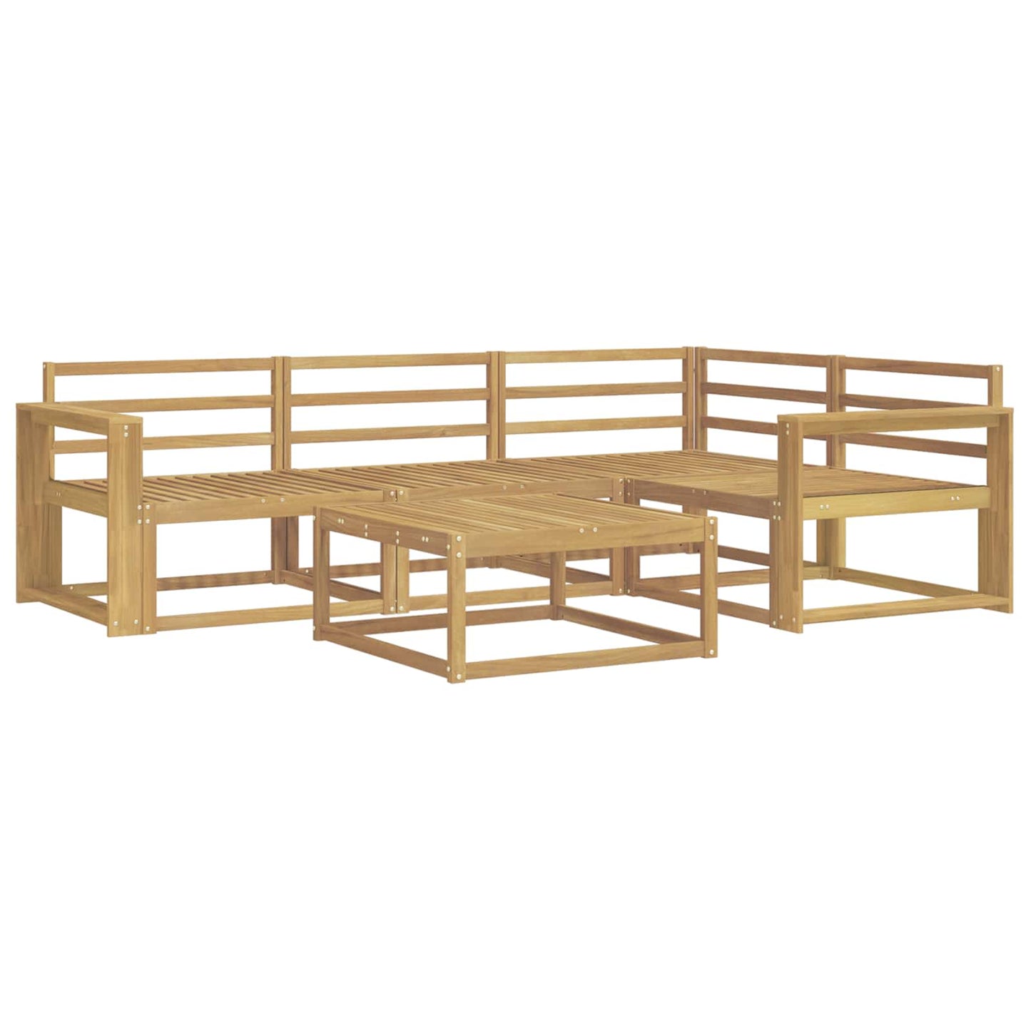Outdoor Sofa Set 5 pcs White 79 x 79 x 37 cm Solid Acacia Wood