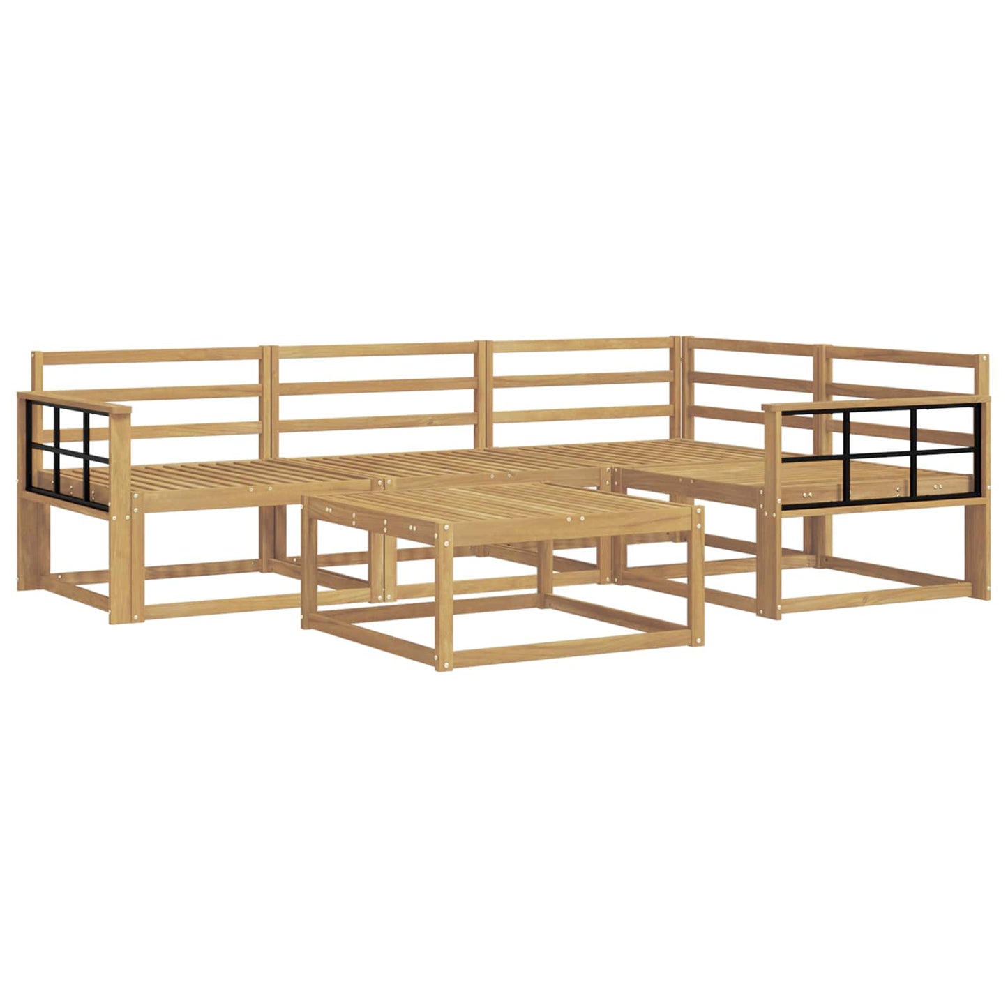 Outdoor Sofa Set 5 pcs White 79 x 79 x 37 cm Solid Acacia Wood