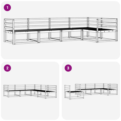 Outdoor Sofa Set 5 pcs White 325 x 166.5 x 73 cm