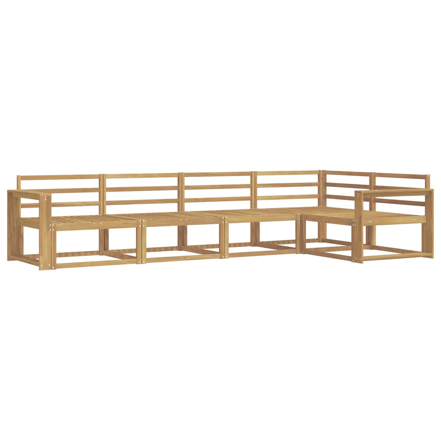 Outdoor Sofa Set 5 pcs White Solid Acacia Wood