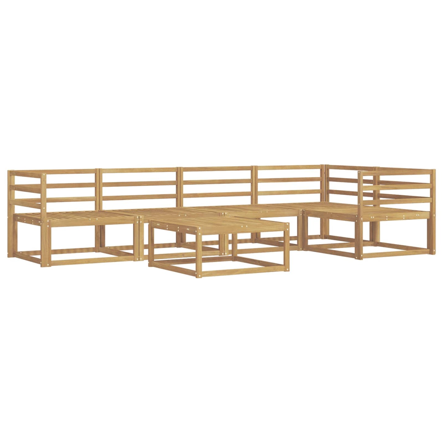 Outdoor Sofa Set 6 pcs White 79 x 79 x 37 cm Solid Acacia Wood