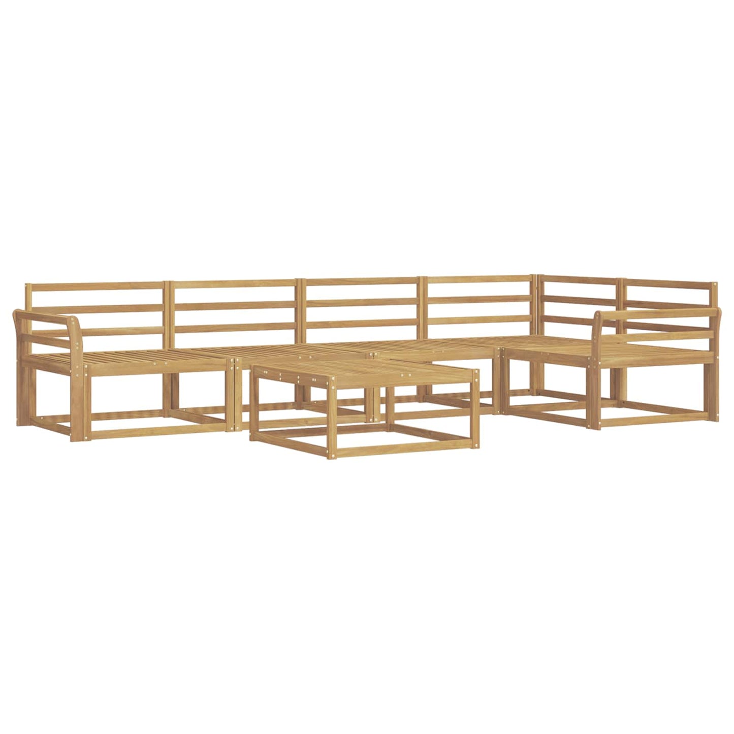 Outdoor Sofa Set 6 pcs White 79 x 79 x 37 cm Solid Acacia Wood