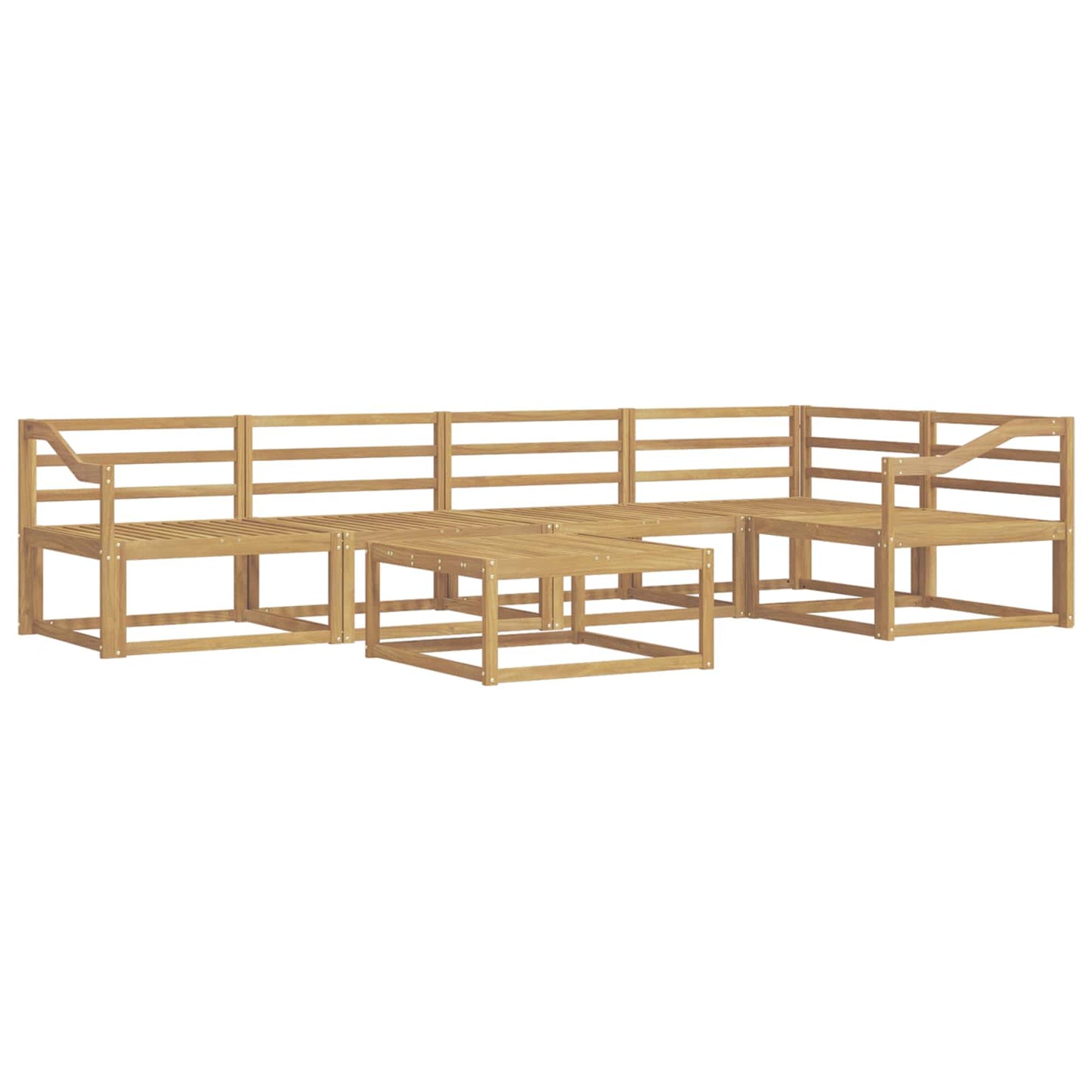 Outdoor Sofa Set 6 pcs White 79 x 79 x 37 cm Solid Acacia Wood