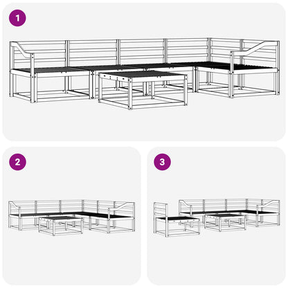 Outdoor Sofa Set 6 pcs White 79 x 79 x 37 cm Solid Acacia Wood