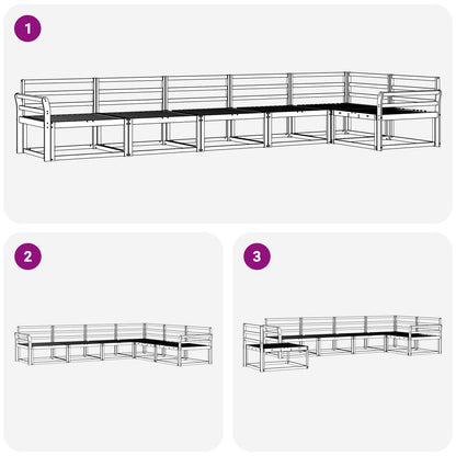 Outdoor Sofa Set 6 pcs White 408 x 170.5 x 73 cm