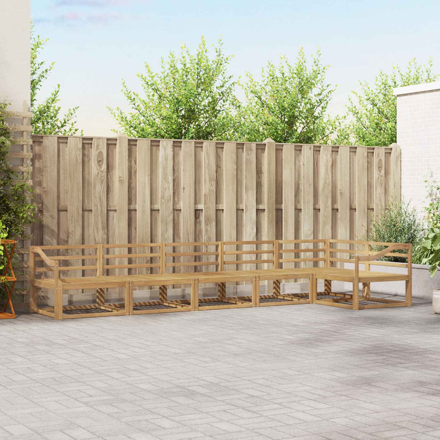 Outdoor Sofa Set 6 pcs White 404 x 166.5 x 73 cm