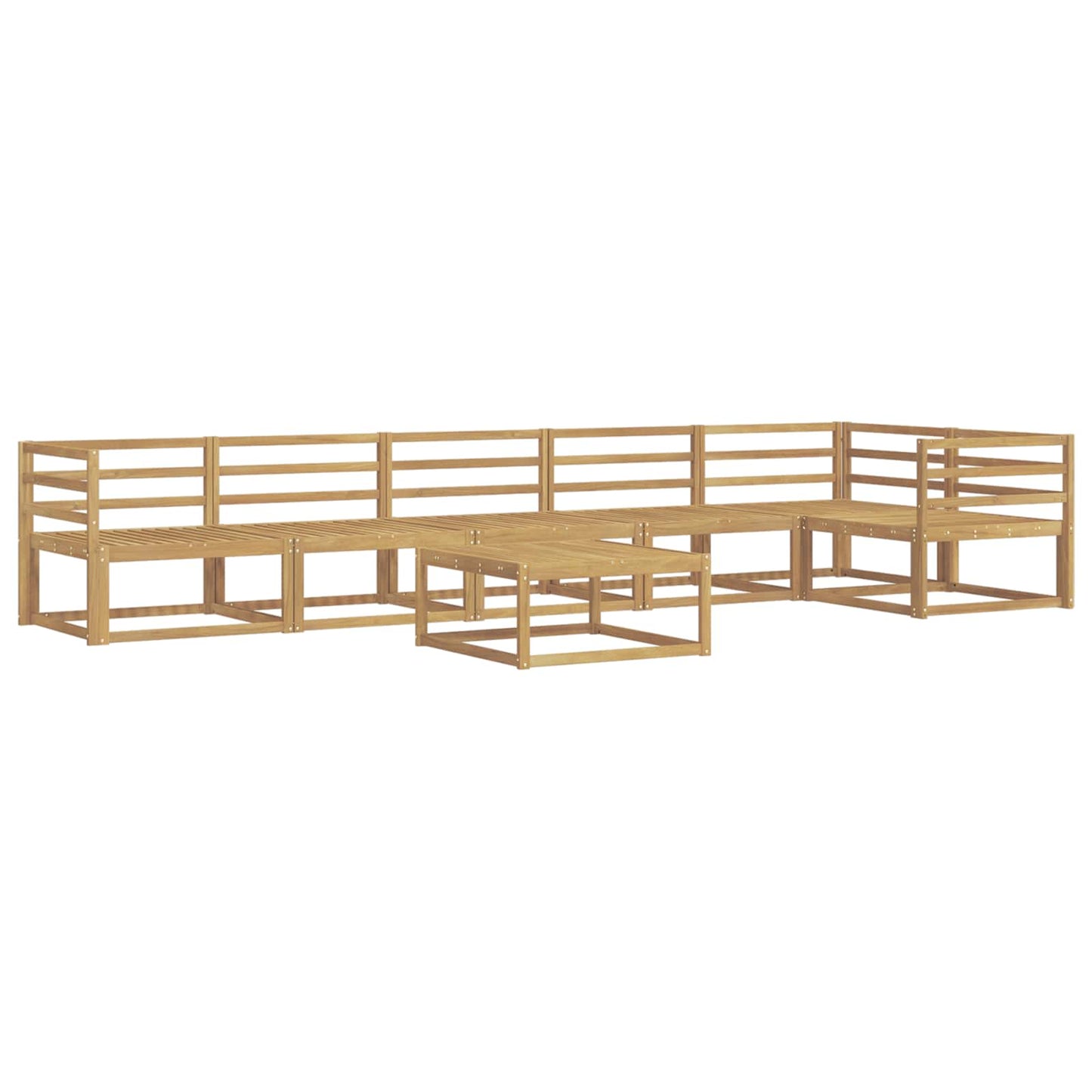 Outdoor Sofa Set 7 pcs White 79 x 79 x 37 cm Solid Acacia Wood