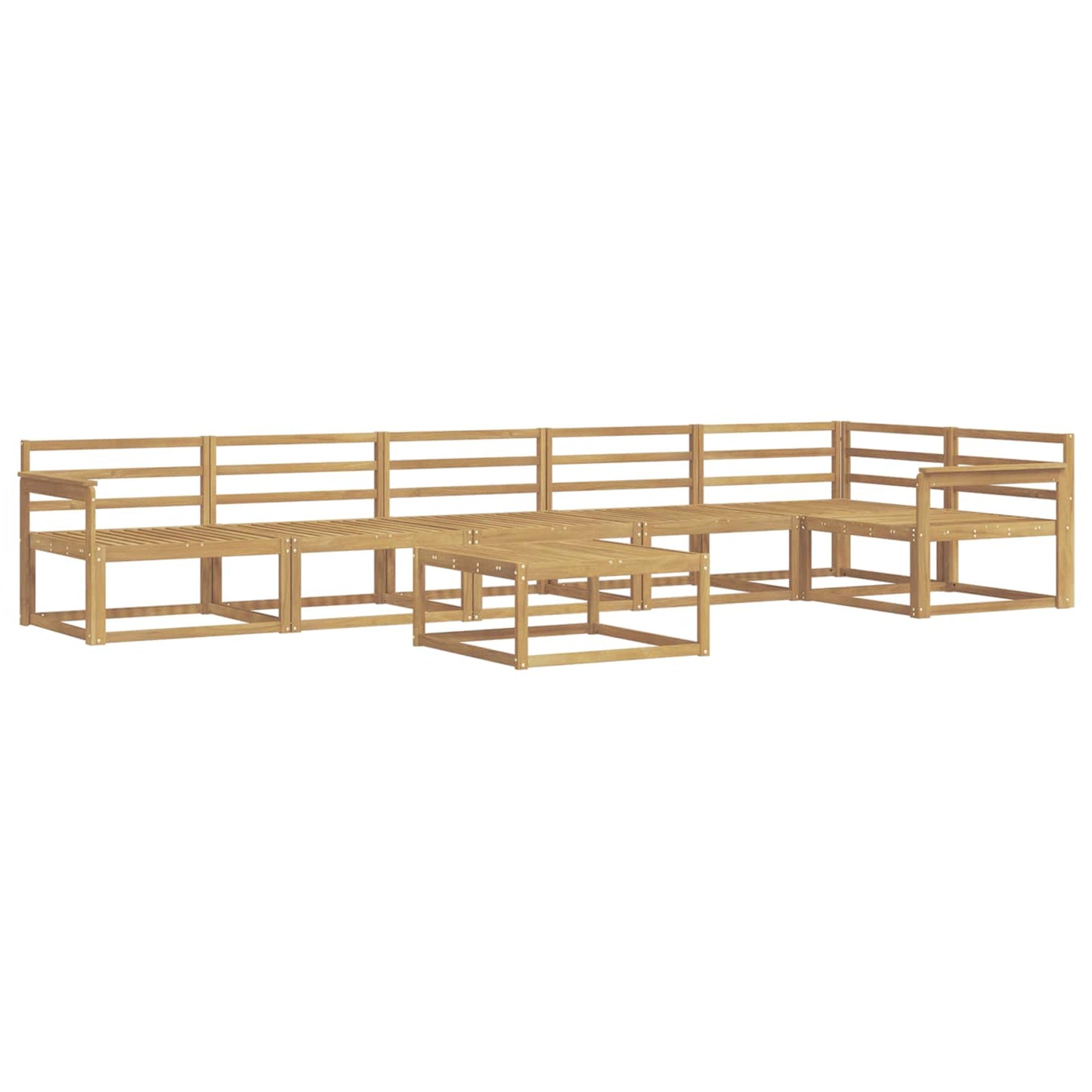 Outdoor Sofa Set 7 pcs White 79 x 79 x 37 cm Solid Acacia Wood