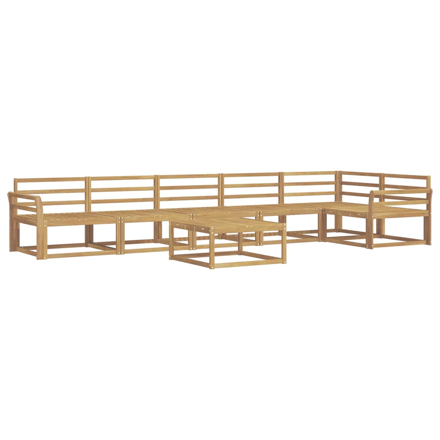 Outdoor Sofa Set 7 pcs White 79 x 79 x 37 cm Solid Acacia Wood