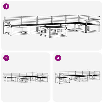 Outdoor Sofa Set 7 pcs White 79 x 79 x 37 cm Solid Acacia Wood