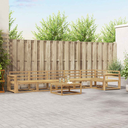 Outdoor Sofa Set 7 pcs White 79 x 79 x 37 cm Solid Acacia Wood