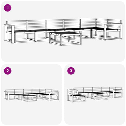 Outdoor Sofa Set 7 pcs White 79 x 79 x 37 cm Solid Acacia Wood