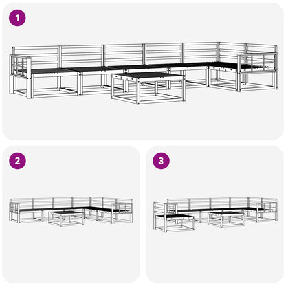 Outdoor Sofa Set 7 pcs White 79 x 79 x 37 cm Solid Acacia Wood
