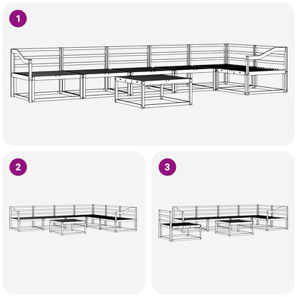 Outdoor Sofa Set 7 pcs White 79 x 79 x 37 cm Solid Acacia Wood