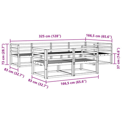 Outdoor Sofa Set 8 pcs White 325 x 166.5 x 73 cm