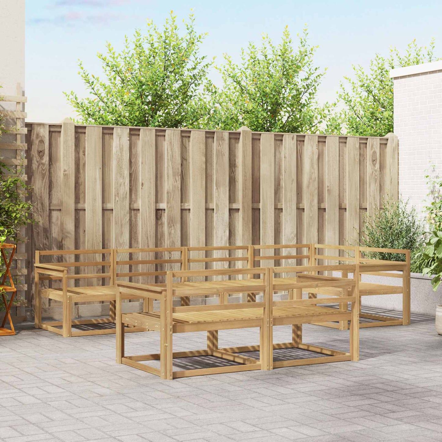Outdoor Sofa Set 8 pcs White 327 x 168.5 x 73 cm