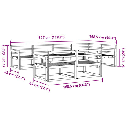 Outdoor Sofa Set 8 pcs White 327 x 168.5 x 73 cm