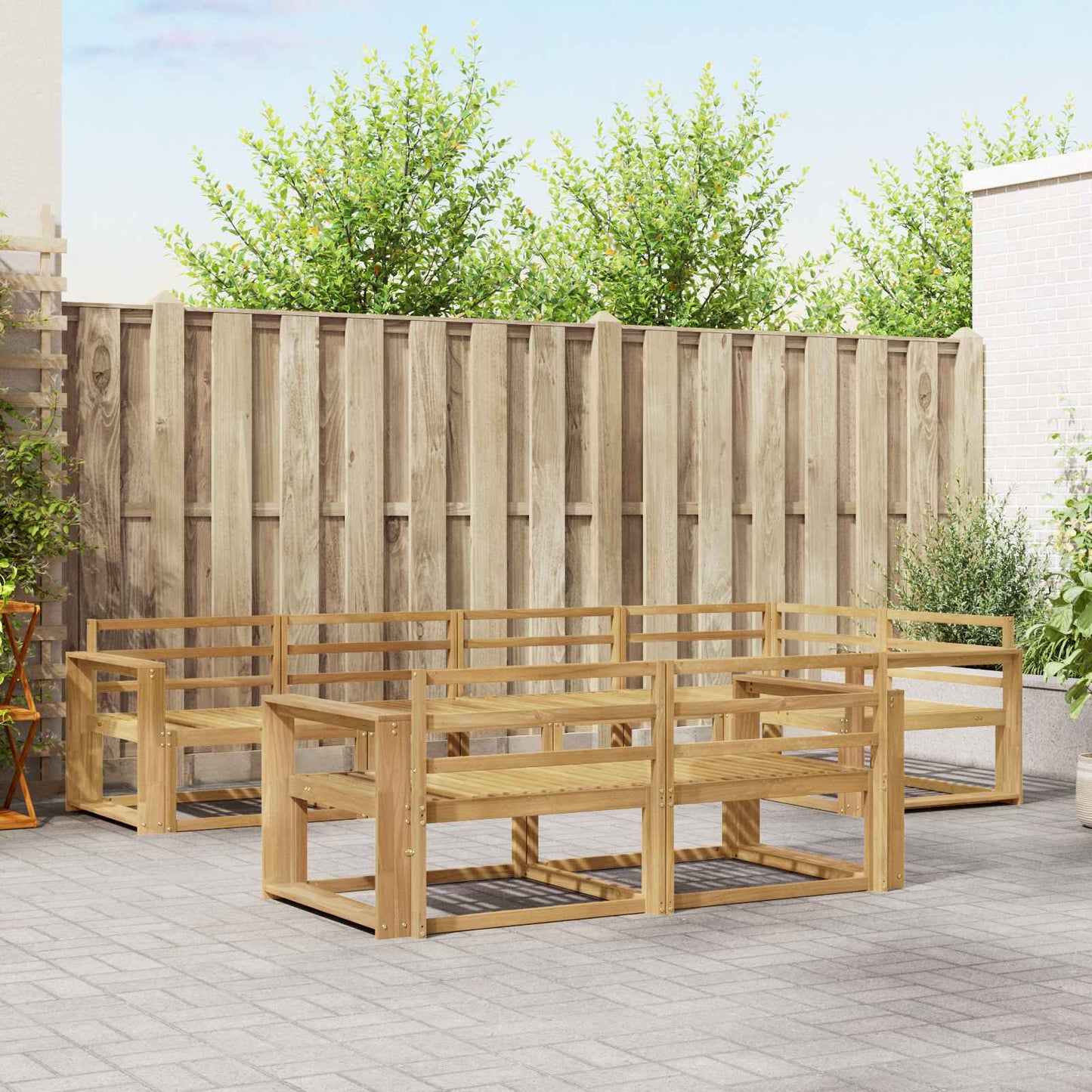 Outdoor Sofa Set 8 pcs White 331 x 172.5 x 73 cm