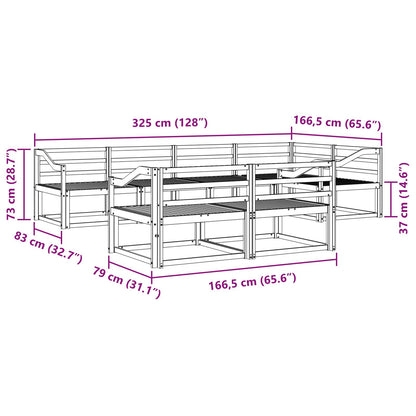 Outdoor Sofa Set 8 pcs White 325 x 166.5 x 73 cm