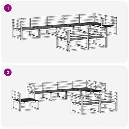 Outdoor Sofa Set 8 pcs White 404 x 166.5 x 73 cm