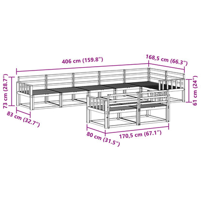 Outdoor Sofa Set 8 pcs White 406 x 168.5 x 73 cm