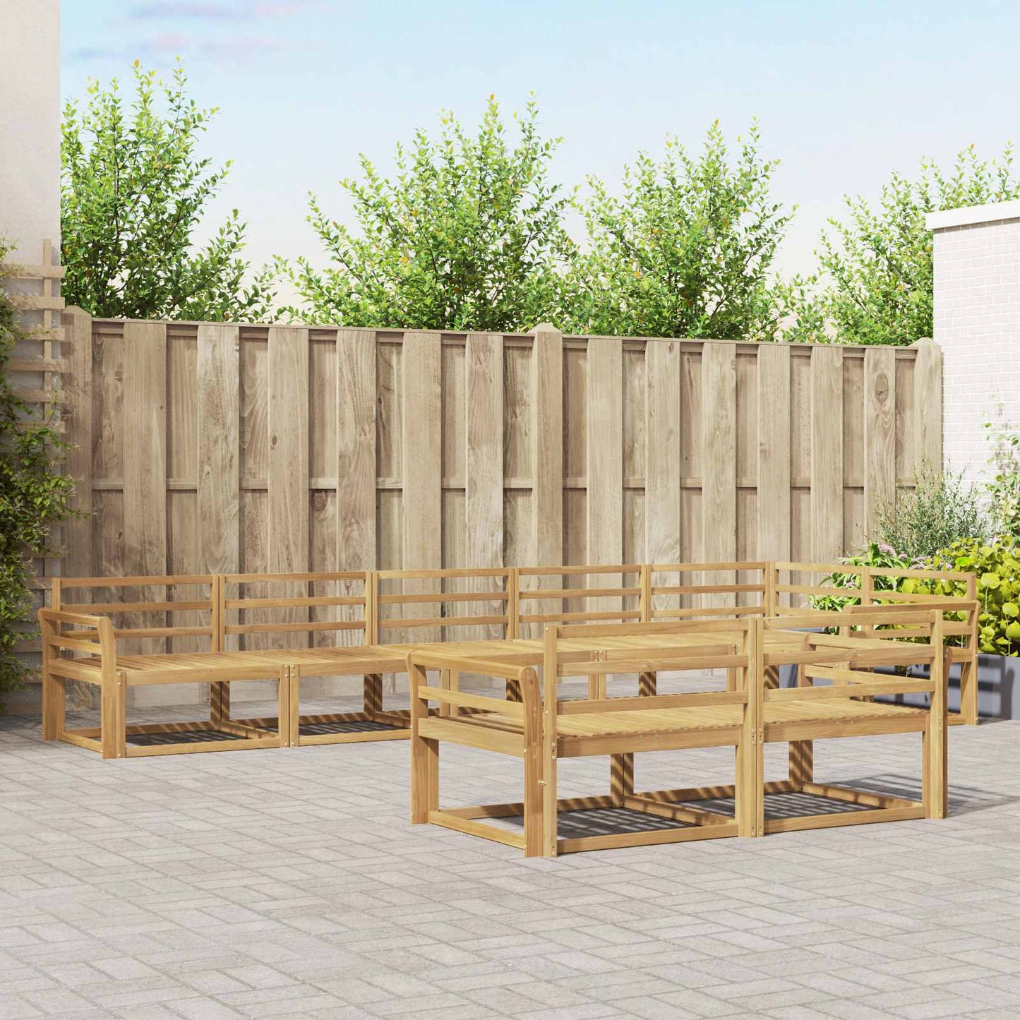 Outdoor Sofa Set 8 pcs White 408 x 172.5 x 73 cm