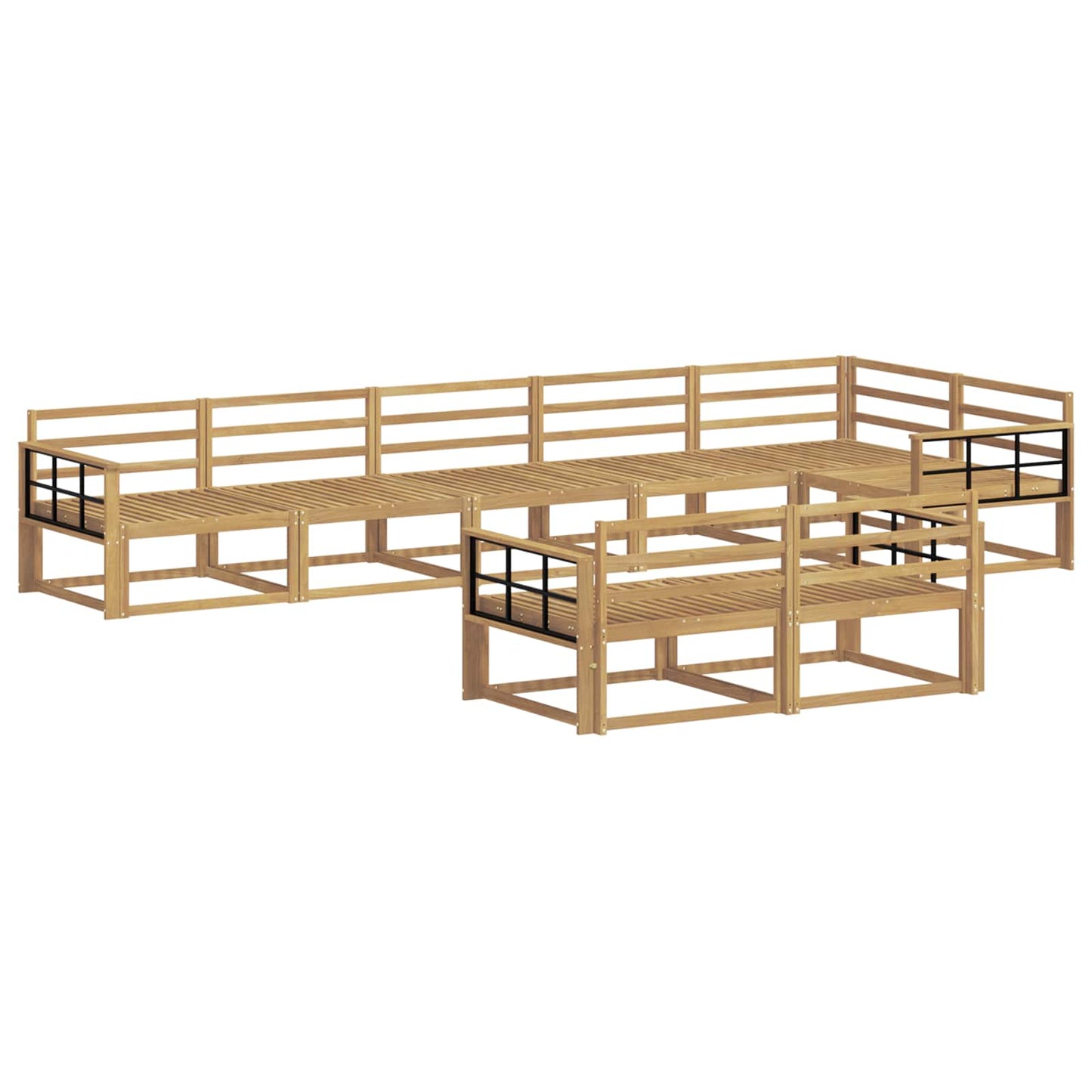 Outdoor Sofa Set 8 pcs White 406 x 168.5 x 73 cm