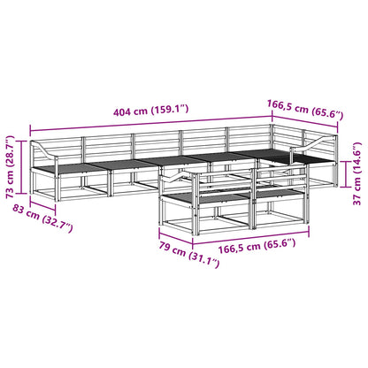 Outdoor Sofa Set 8 pcs White 404 x 166.5 x 73 cm