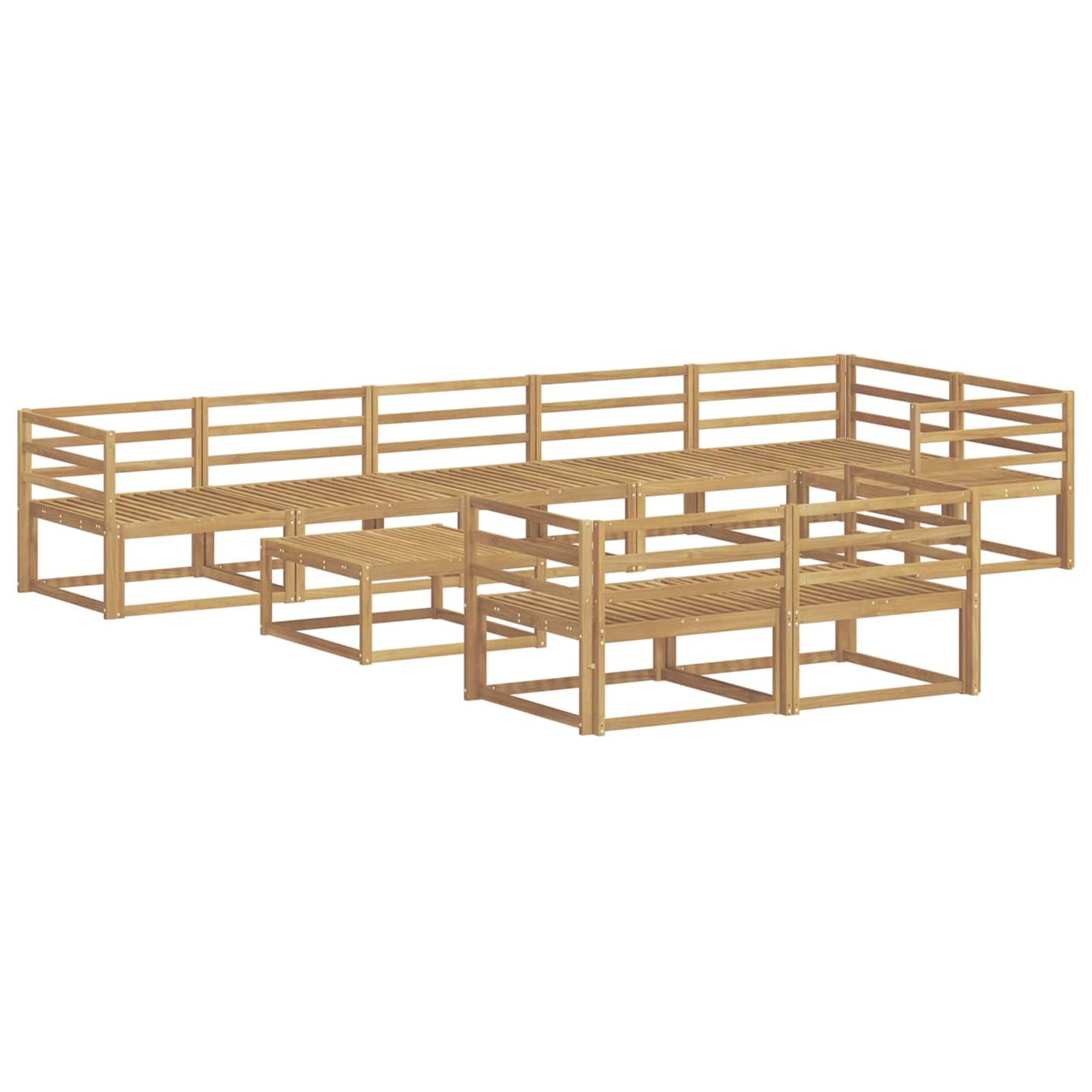 Outdoor Sofa Set 9 pcs White 79 x 79 x 37 cm Solid Acacia Wood