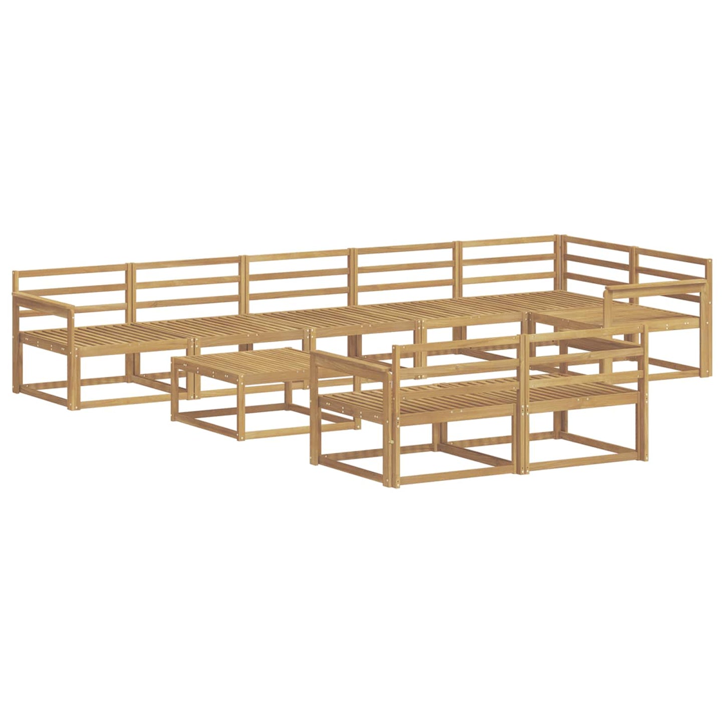 Outdoor Sofa Set 9 pcs White 79 x 79 x 37 cm Solid Acacia Wood