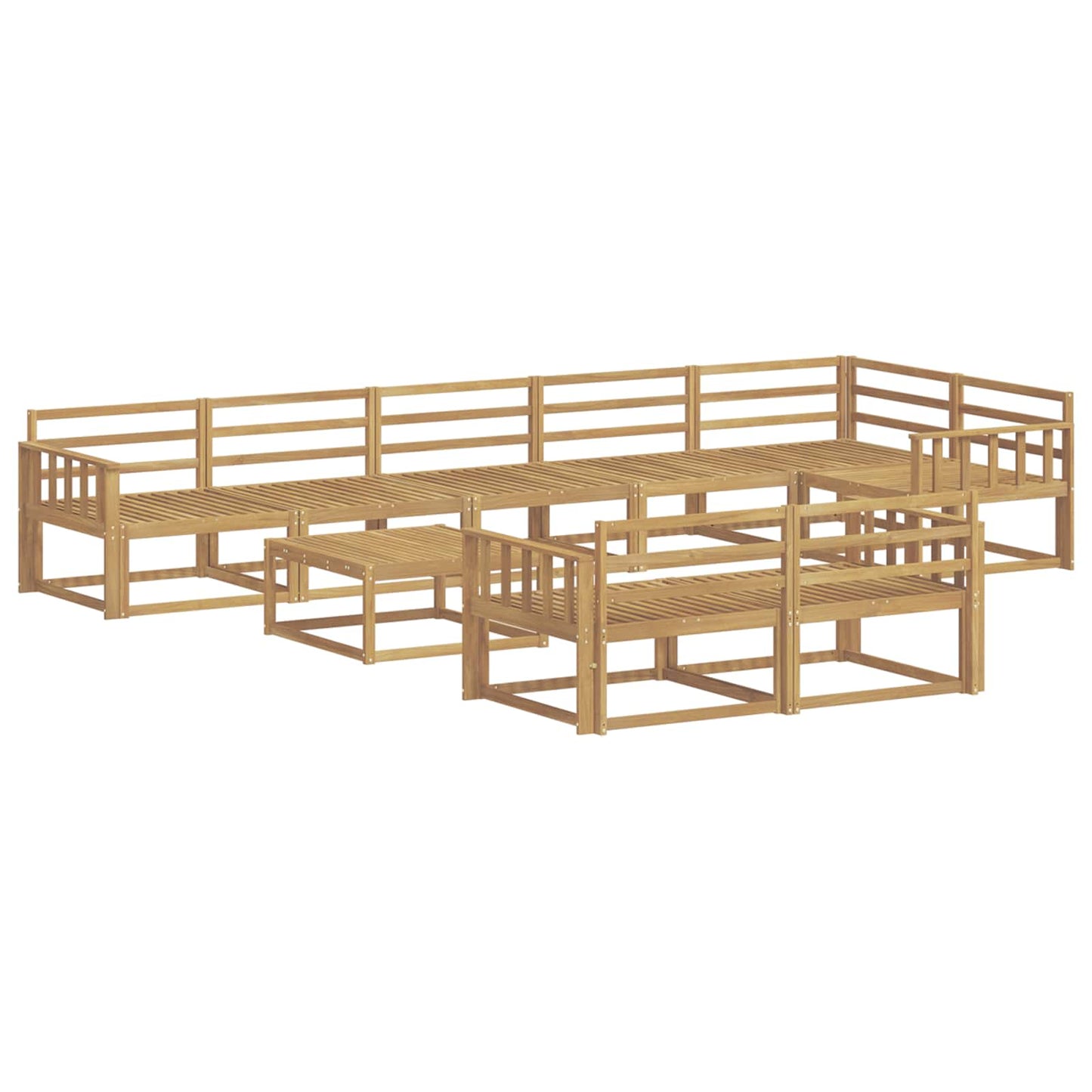 Outdoor Sofa Set 9 pcs White 79 x 79 x 37 cm Solid Acacia Wood