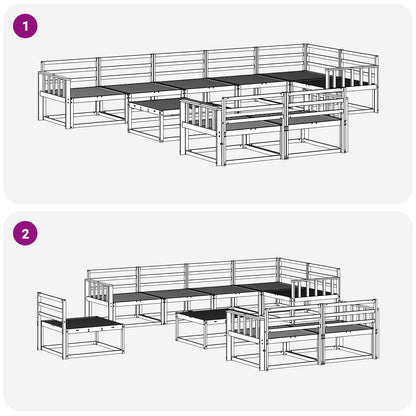 Outdoor Sofa Set 9 pcs White 79 x 79 x 37 cm Solid Acacia Wood
