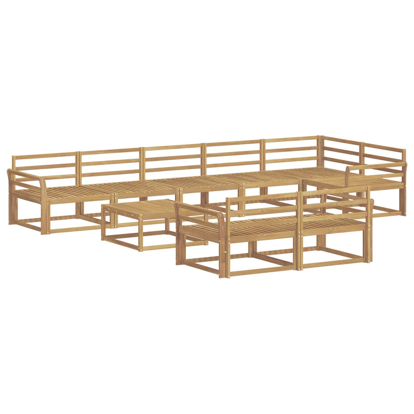 Outdoor Sofa Set 9 pcs White 79 x 79 x 37 cm Solid Acacia Wood