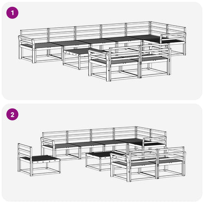 Outdoor Sofa Set 9 pcs White 79 x 79 x 37 cm Solid Acacia Wood
