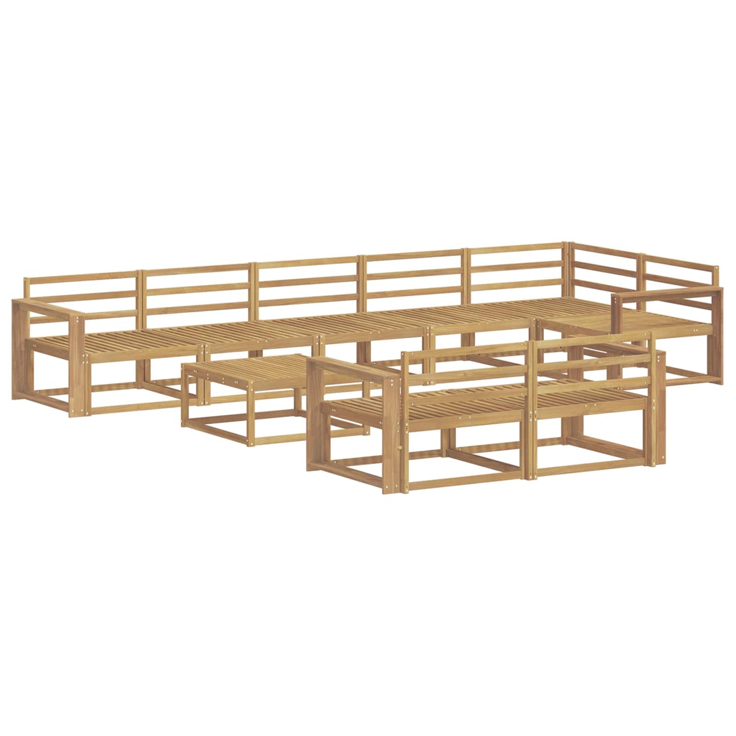 Outdoor Sofa Set 9 pcs White 79 x 79 x 37 cm Solid Acacia Wood